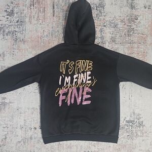 Black Hoodie with Colorful Print
